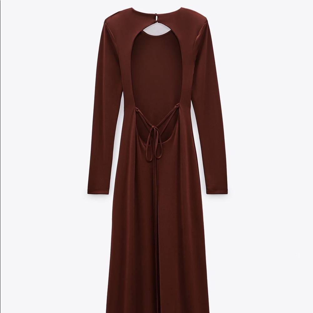 ZARA Maxi Dress with Shoulder Pads